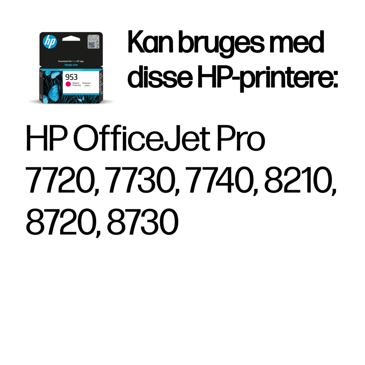 HP 953 Magenta 630 sider Blæk F6U13AE