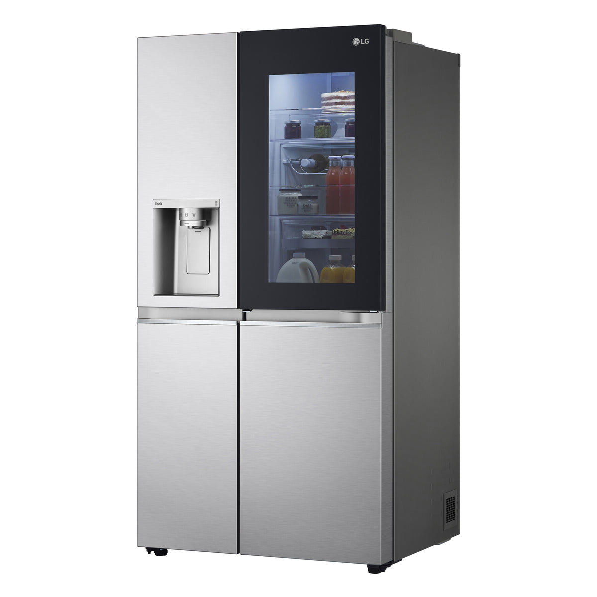 LG InstaView GSXV90BSAE side-by-side køle-fryseskab Fritstående 635 L Rustfrit stål