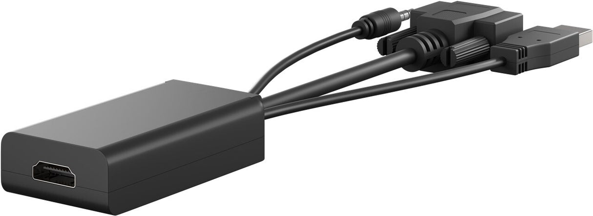Goobay 61259 videokabel adapter 0,16 m VGA (D-Sub) + 3.5mm + USB Type-A HDMI Sort