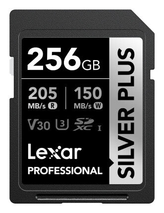 Atminties kortele Lexar SDXC 256GB Professional Sidabrinis Plus UHS-I U3 A2 4K V30