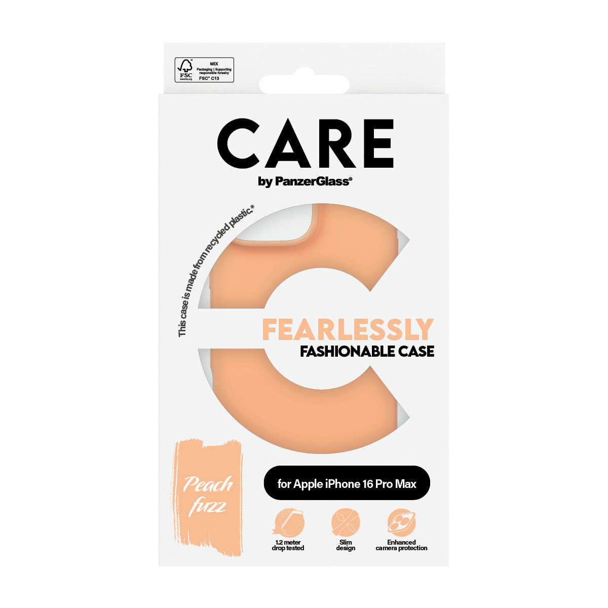 PanzerGlass CARE by ® Fashionable Case Peachy iPhone 16 Pro Max