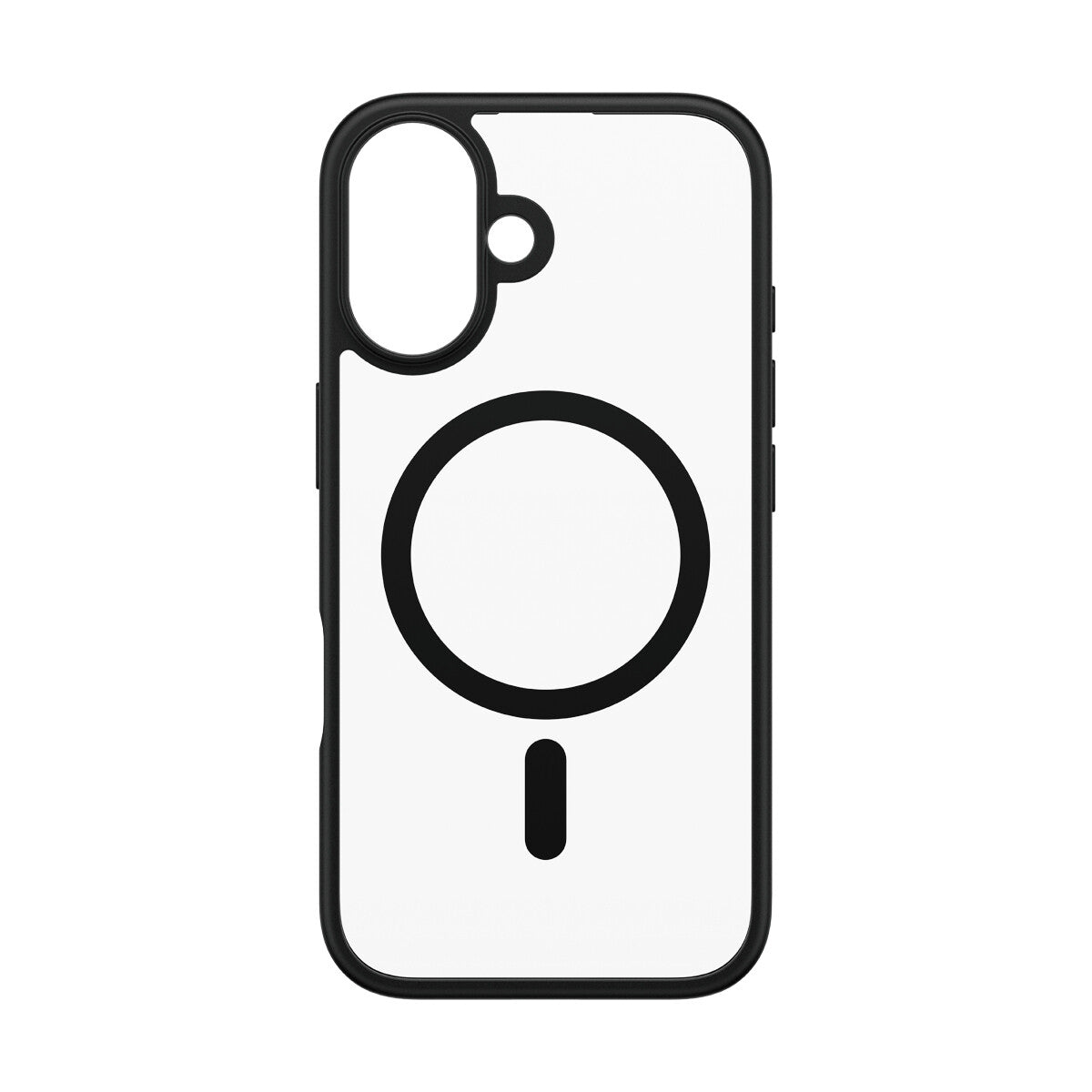 PanzerGlass ® HardCase Transparent m. Sort MagSafe & Ramme iPhone 16