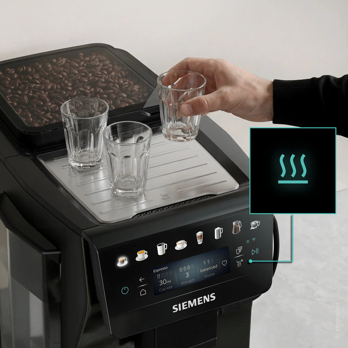 Siemens extraKlasse EQ600 iAroma TP607EF5 espressomaskine