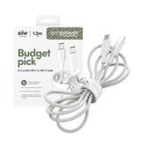 PanzerGlass empower™ by ® Racing 60W USB-C to USB-C Kabel | USB 2.0 | 1.2M | Silver White