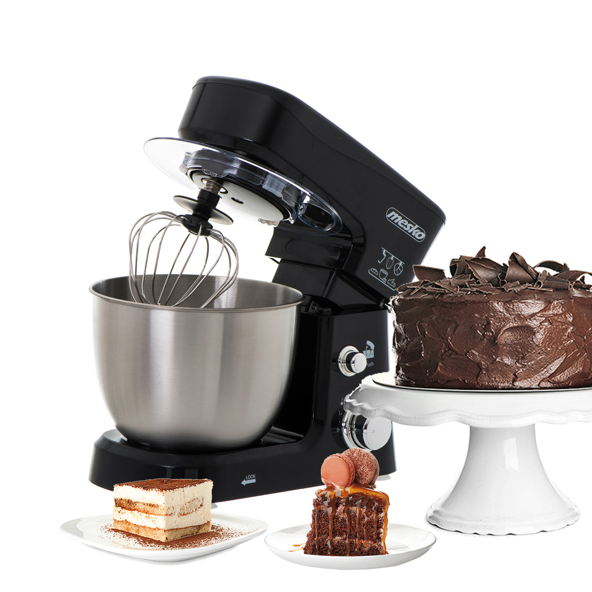 Mesko Home MS 4217 foodprocessor 1200 W 3,5 L Sort, Rustfrit stål