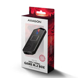 Axagon EEM2-GAM, USB-C 10Gbps - NVMe & SATA SSD GAME M.2 box, bezšroubkový SSD kabinet Sort