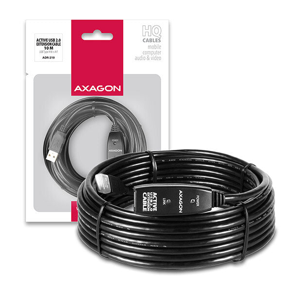 Axagon ADR-210 USB-kabel USB 2.0 10 m USB A 0,48 Gbit/sek. Sort