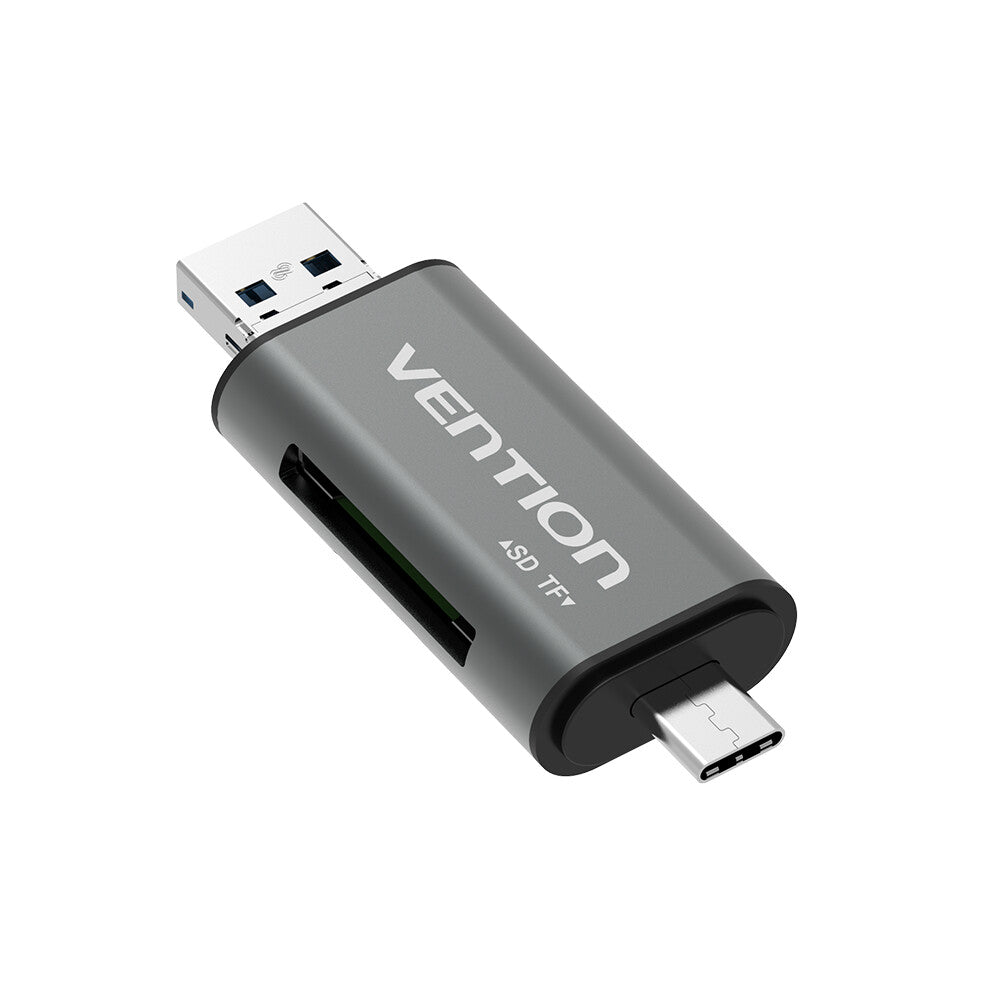 Vention CCHH0 kortlæser USB Type-A/USB Type-C/Micro-USB Grå