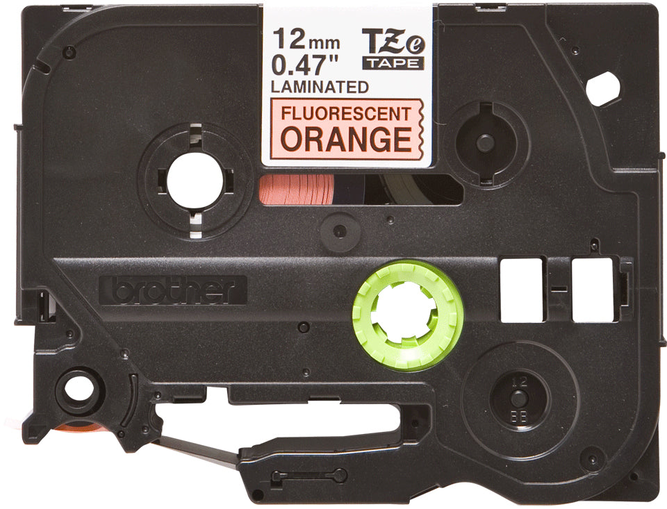 Brother TZE-B31 etiketbånd Sort på fluorescerende orange