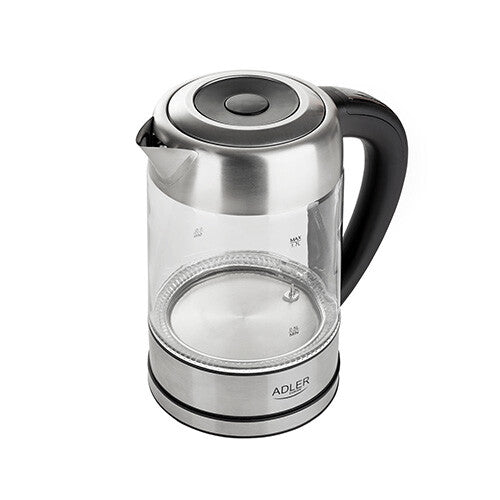 Adler AD 1247 NEW elkedel 1,7 L 2200 W Hasselnød, Rustfrit stål, Transparent