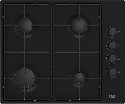 Beko HIBG64120SB 60cm Gas Hob with Side Knob Controls