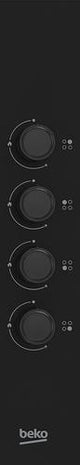Beko HIBG64120SB 60cm Gas Hob with Side Knob Controls