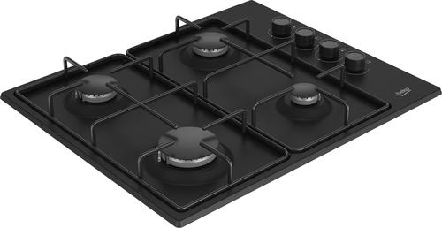 Beko HIBG64120SB 60cm Gas Hob with Side Knob Controls