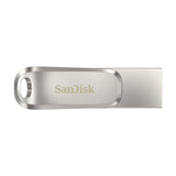 SanDisk Ultra Dual Drive Luxe 256GB USB 3.1 Gen 1 / USB-C USB stick Sølv