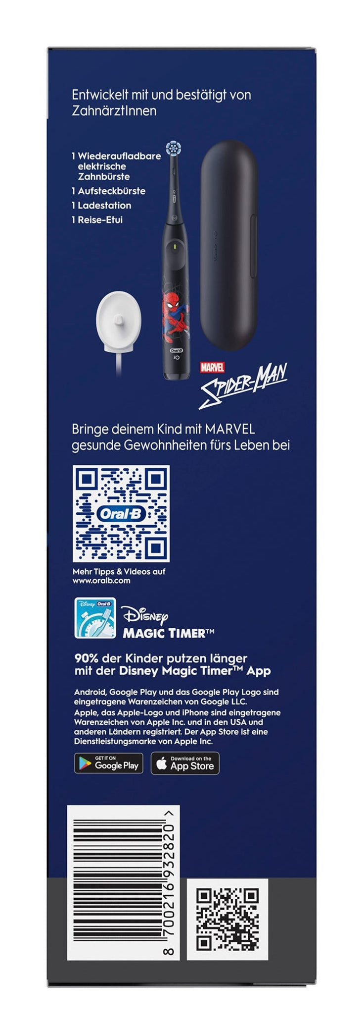 Oral-B iO Kids Spiderman Barn Roterende tandbørste Sort