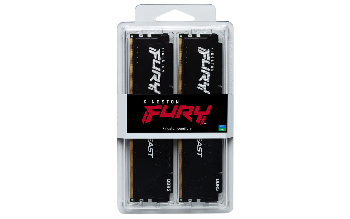 Kingston Technology FURY Beast 16GB 6000MT/s DDR5 CL30 DIMM (Sæt med 2) Black EXPO