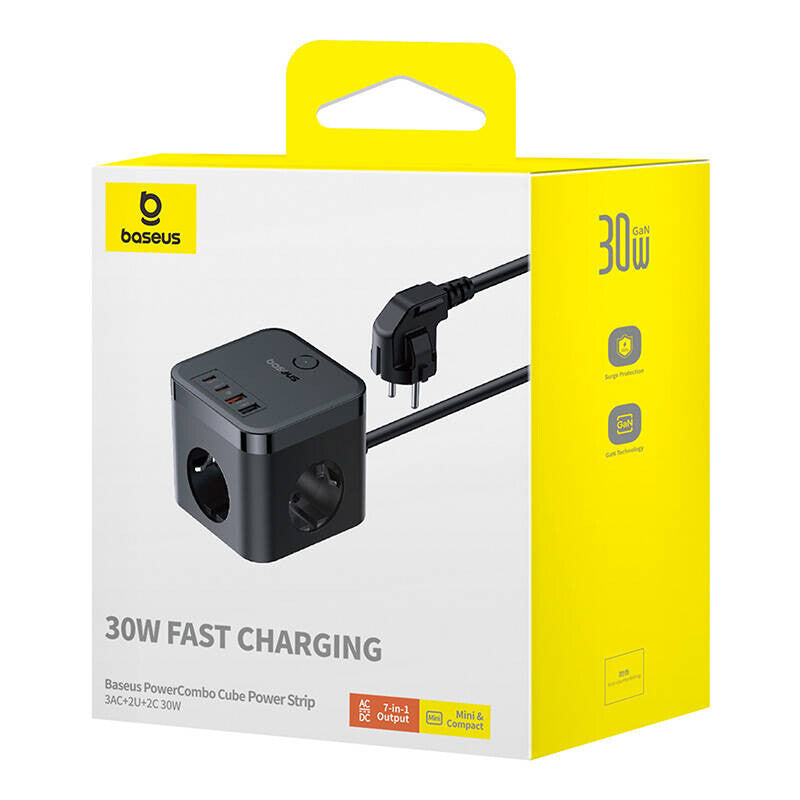 Baseus PowerCombo Universel Sort Vekselstrøm Indendørs