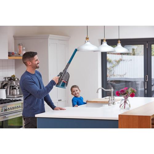 Black & Decker BHHV520BF-QW handheld vacuum Blue, Silver, Titanium Bagless