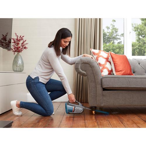 Black & Decker BHHV520BF-QW handheld vacuum Blue, Silver, Titanium Bagless