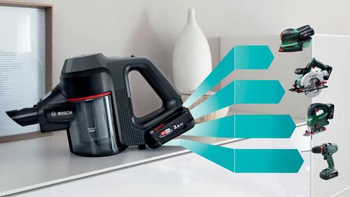Bosch BBS712A stick vacuum/electric broom 2-in-1 stick vacuum Battery Dry Hygiene Filter Bagless 0.3 L Graphite