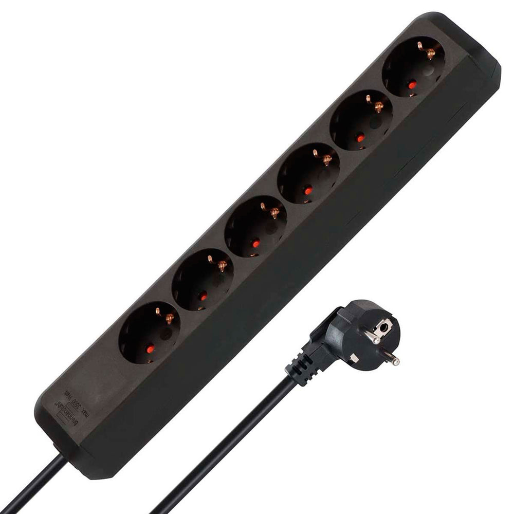 BRENNENSTUHL ECO-LINE STIKDÅSE 6-STIK SORT 1,5M