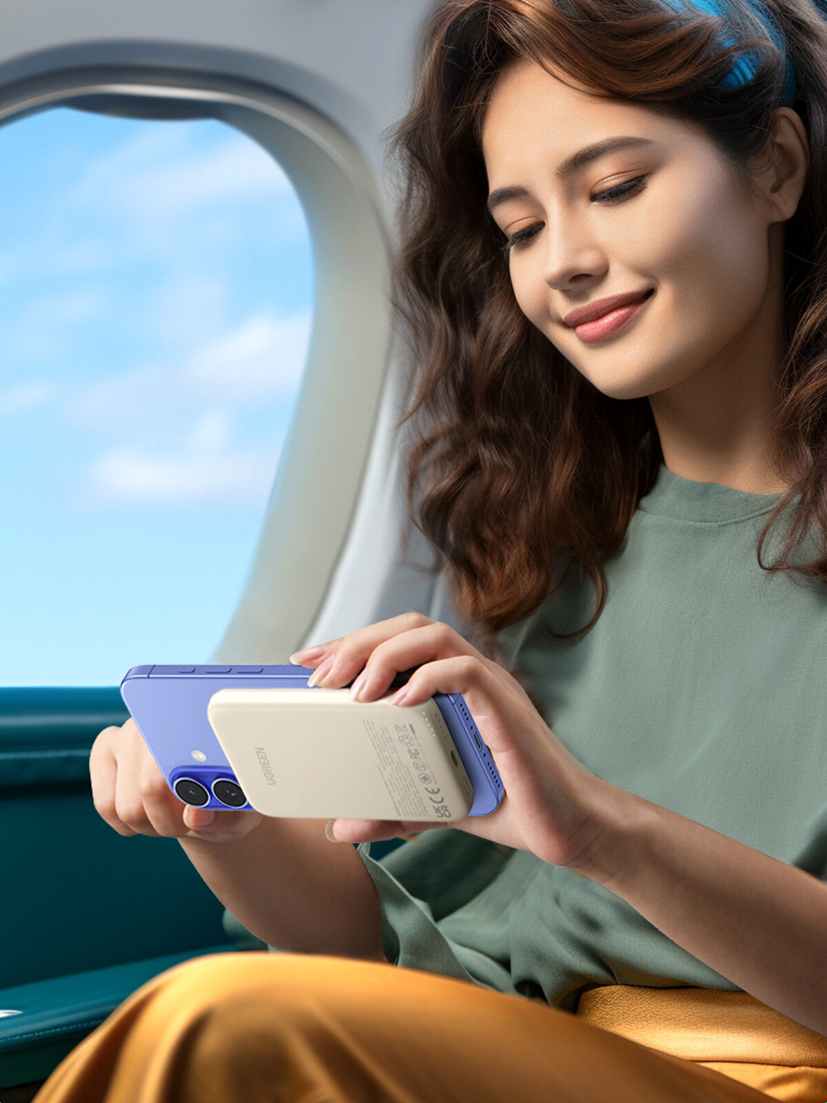 Ugreen 25207 powerbank 5000 mAh Trådløs opladning Sort