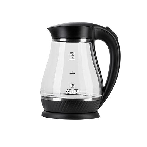 Adler AD 1274 B elkedel 1,7 L 2200 W Sort, Transparent