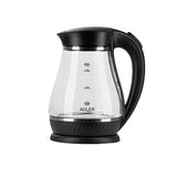 Adler AD 1274 B elkedel 1,7 L 2200 W Sort, Transparent