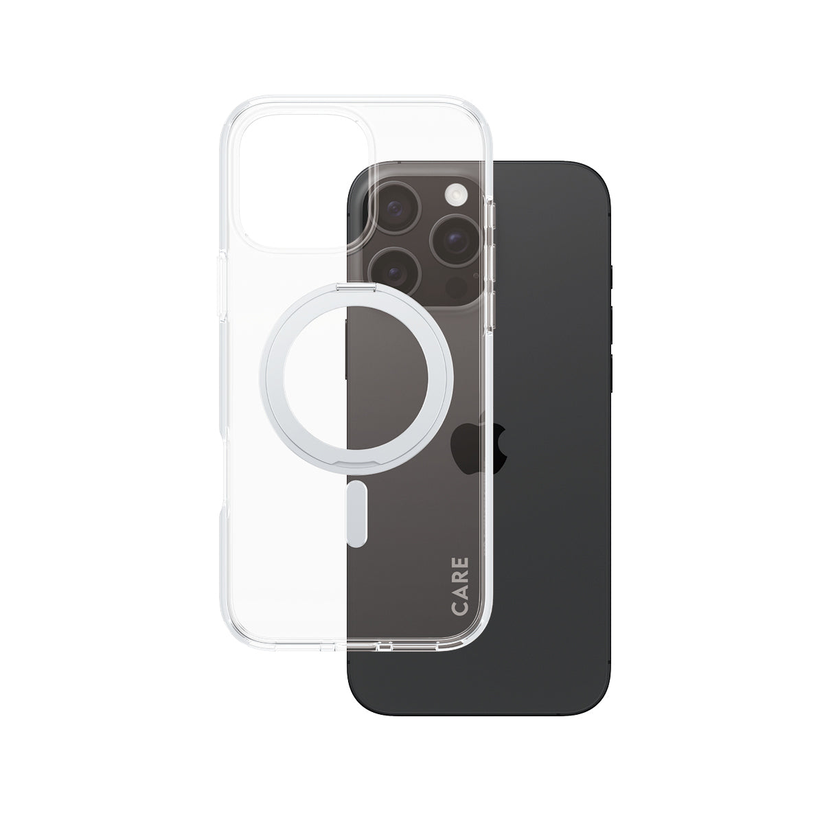 PanzerGlass CARE by ® Feature Case Transparent m. Sølv Kickstand & MagSafe iPhone 16 Pro Max