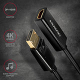 Axagon RVD-HI14N videokabel adapter 0,18 m DisplayPort HDMI Sort