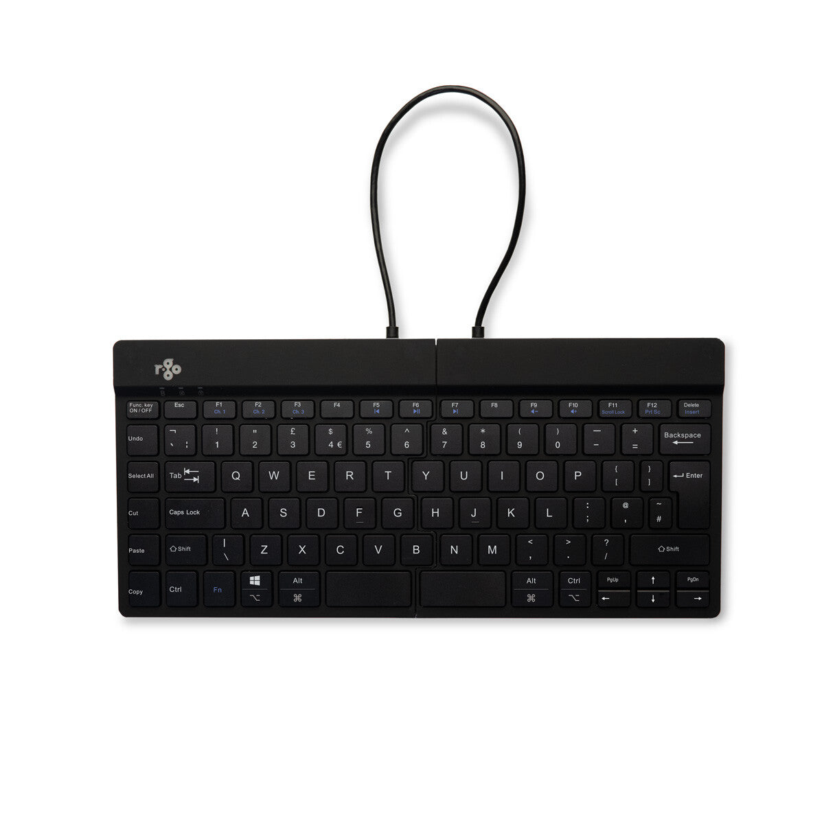 R-Go Tools Ergonomisch toetsenbord R-Go Split Break met pauzesoftware, gesplitst toetsenbord, QWERTY (UK), Bluetooth, zwart