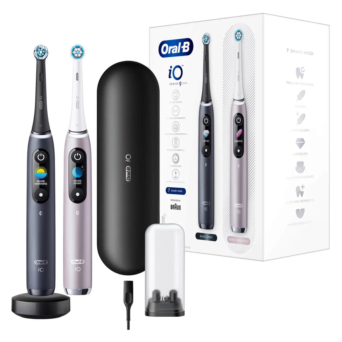 Oral-B iO Series 9 Duo Elektrisk tandbørste Black Onyx/Rose Quartz