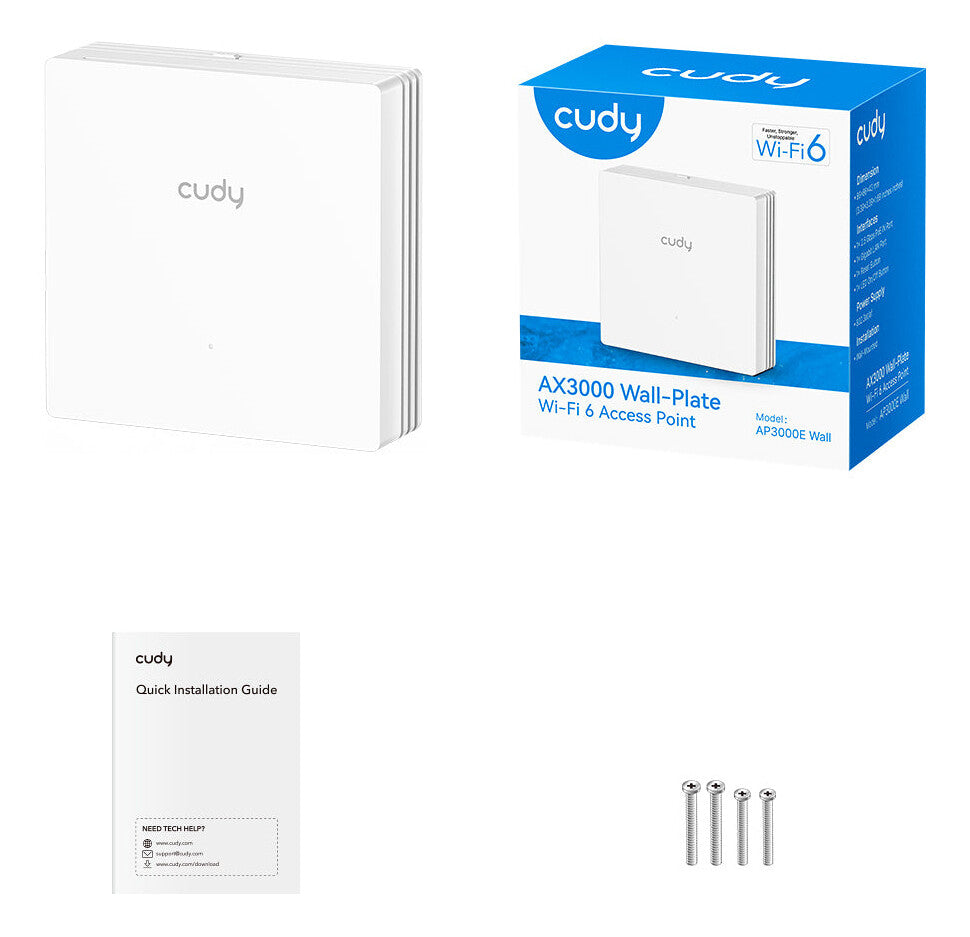 Cudy AP3000E Wall 2402 Mbit/s Hvid Strøm over Ethernet (PoE)