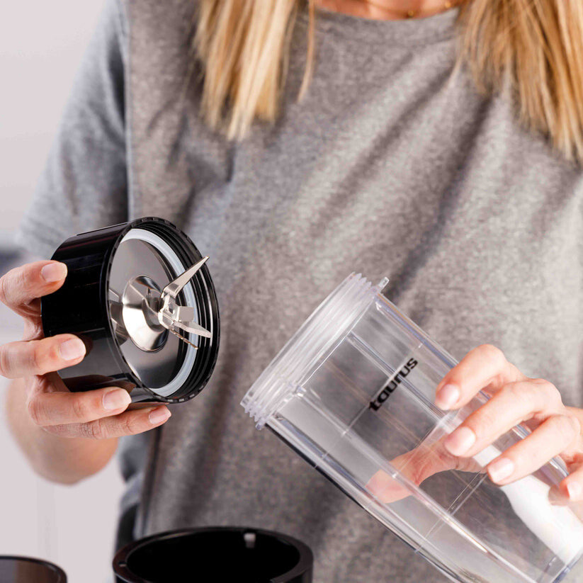 Taurus Shake & Go 0,5 L Bærbar blender 800 W Sort, Rustfrit stål, Transparent