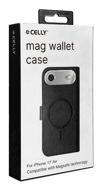 Celly WALLYMAG mobiltelefon etui 16,5 cm (6.5") Tegnebogsetui Sort