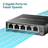 TP-Link TL-SG105E netværksswitch Administreret L2 Gigabit Ethernet (10/100/1000) Sort