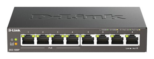 D-LINK 8-port 10/100/1000 Desktop Switch w/ 4 PoE Ports