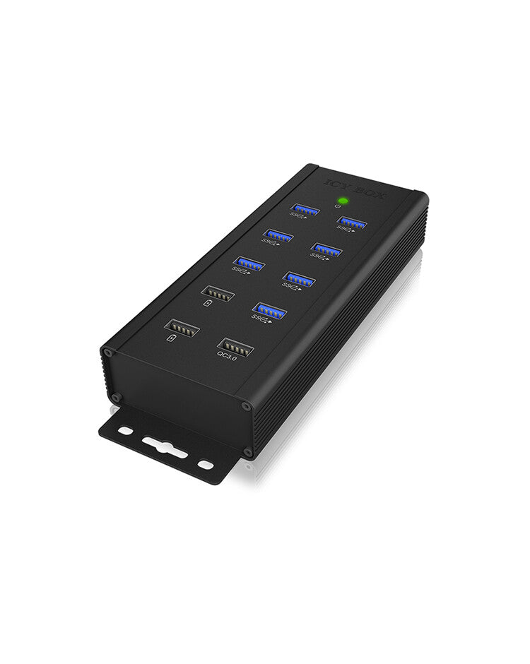 ICY BOX IB-HUB1703-QC3 USB 3.2 Gen 1 (3.1 Gen 1) Type-B 5000 Mbit/s Black