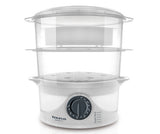 Taurus Salutecook dampkoger 2 kurv(e) Fritstående 800 W Transparent, Hvid