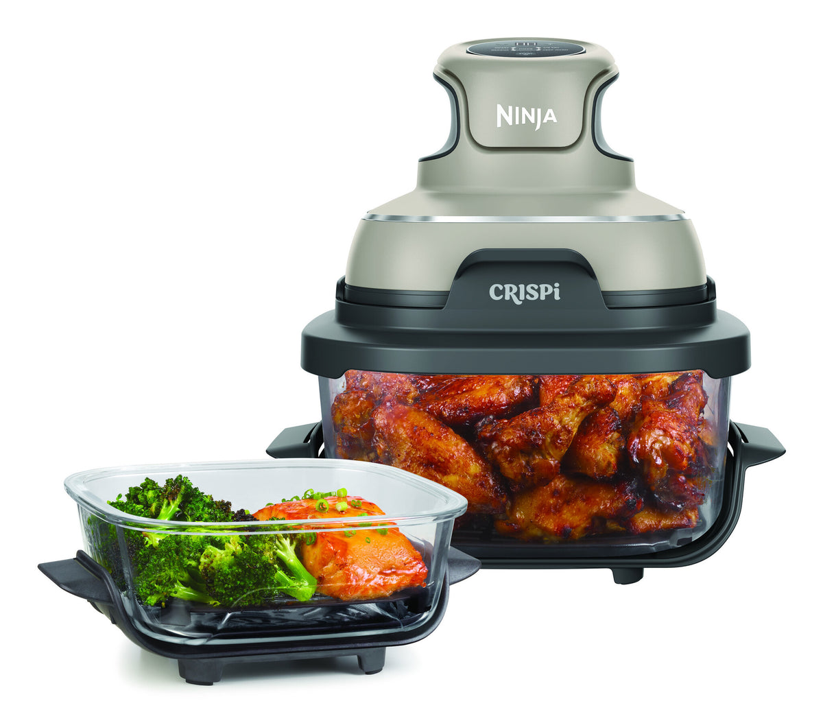 Ninja CRISPi Enkelt 4,5 L 1700 W Varmluftsteger Grå, Stenfarve, Transparent