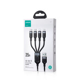 JOYROOM S-1T4018A18l USB-kabel 1,2 m USB A 2 x USB C/Micro USB-B/Lightning 4,8 Gbit/sek. Sort