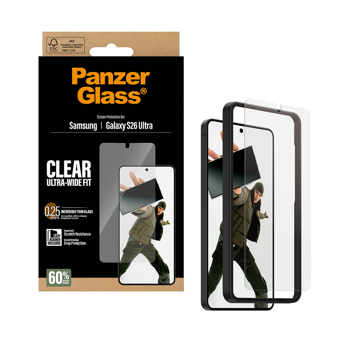 PanzerGlass Skærmbeskyttelse Galaxy S26 Ultra | Ultra-Wide Fit