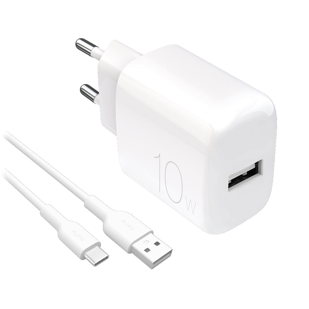 PURO PUTCUSBA10WDYKACWHI oplader til mobil enhed Universel Hvid Vekselstrøm Indendørs