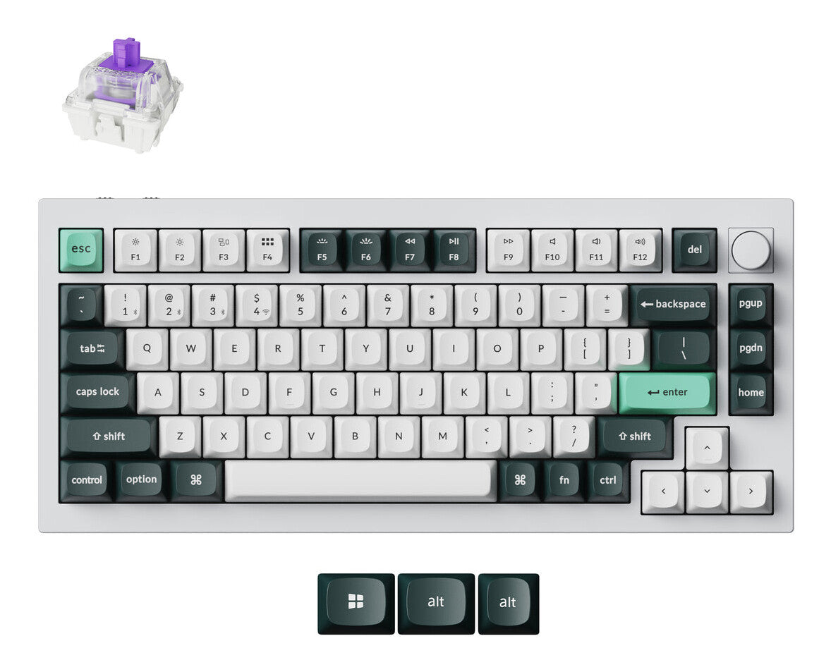 Keychron Q1 HE tastatur Universel USB + RF Wireless + Bluetooth Hvid