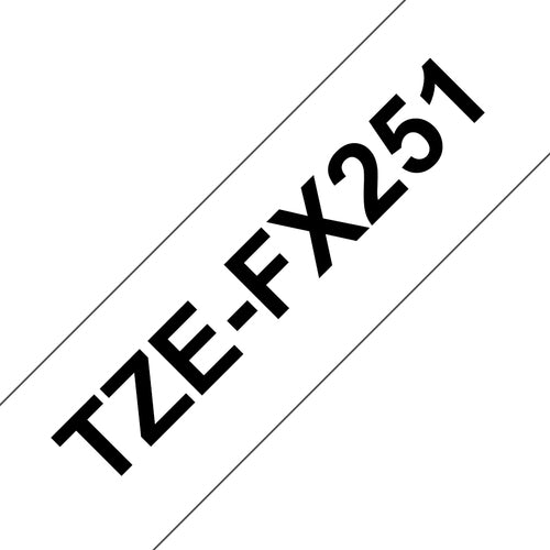 Brother TZE-FX251 etiketbånd Sort på hvid