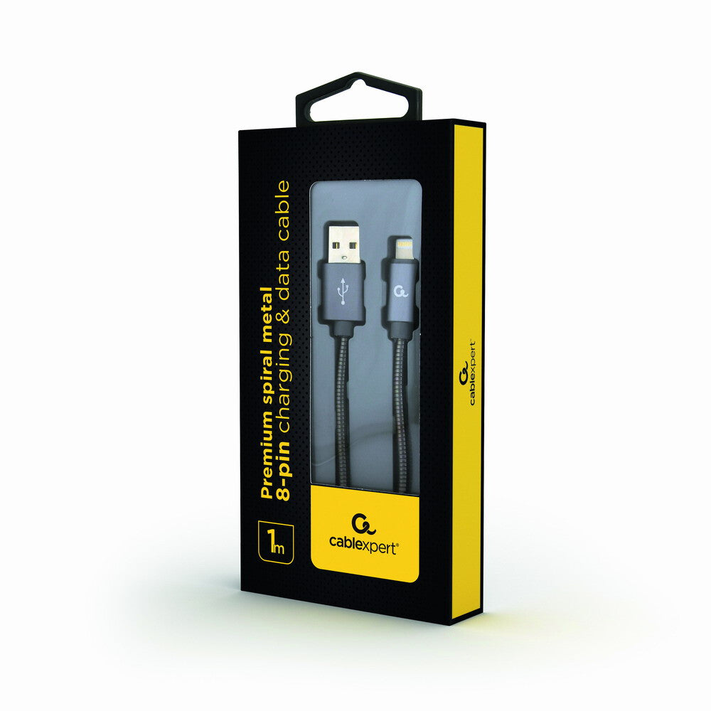 Cablexpert CC-USB2S-AMLM-1M-BG Lightning kabel 8 m Grå