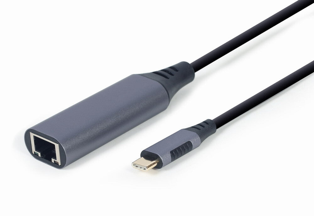 Gembird A-USB3C-LAN-01 dockingstation USB 3.2 Gen 1 (3.1 Gen 1) Type-C Sort, Grå