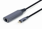 Gembird A-USB3C-LAN-01 dockingstation USB 3.2 Gen 1 (3.1 Gen 1) Type-C Sort, Grå