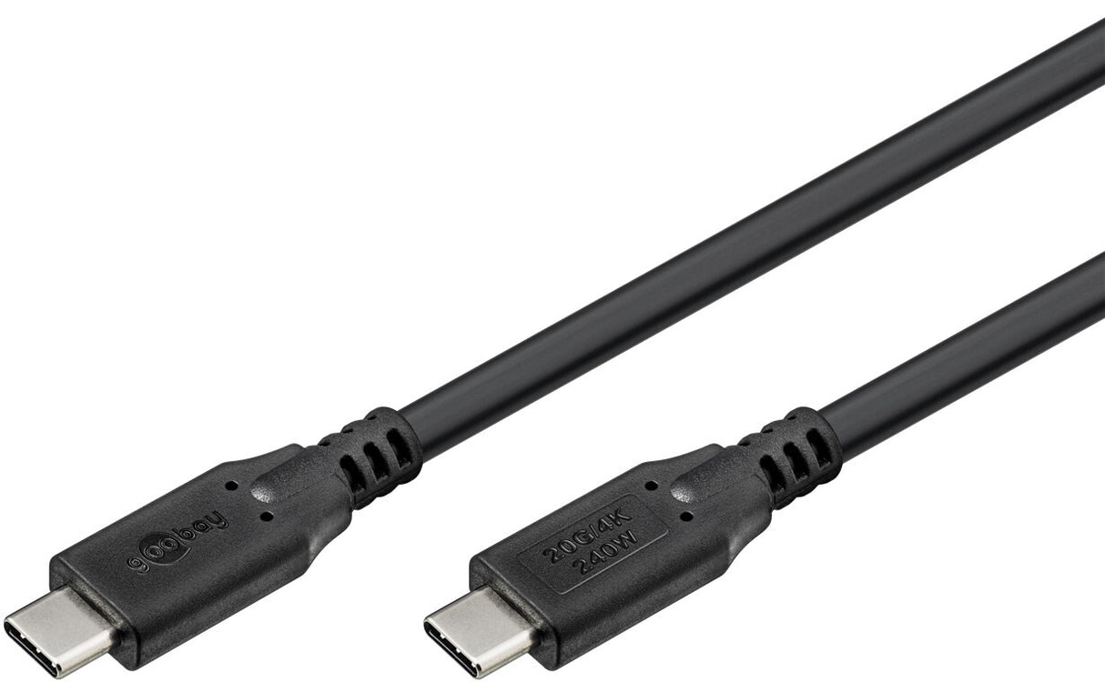 Goobay 74189 USB-kabel USB4 Gen 2x2 2 m USB C 20 Gbit/sek. 240 W Sort