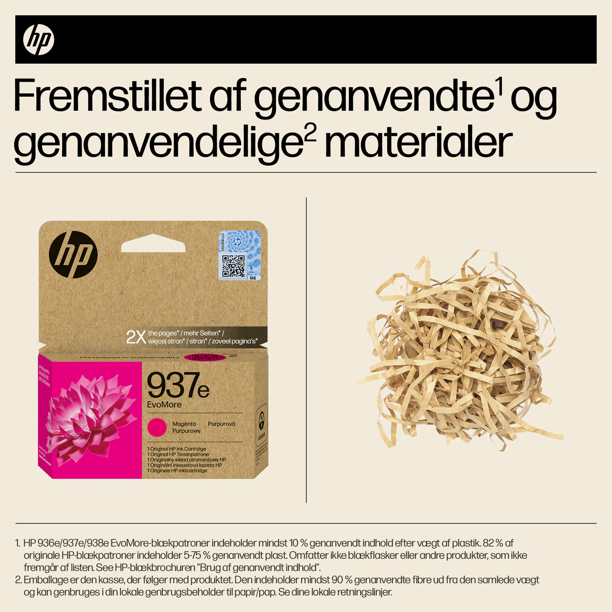 HP 937e EvoMore Magenta 1650 sider Blæk